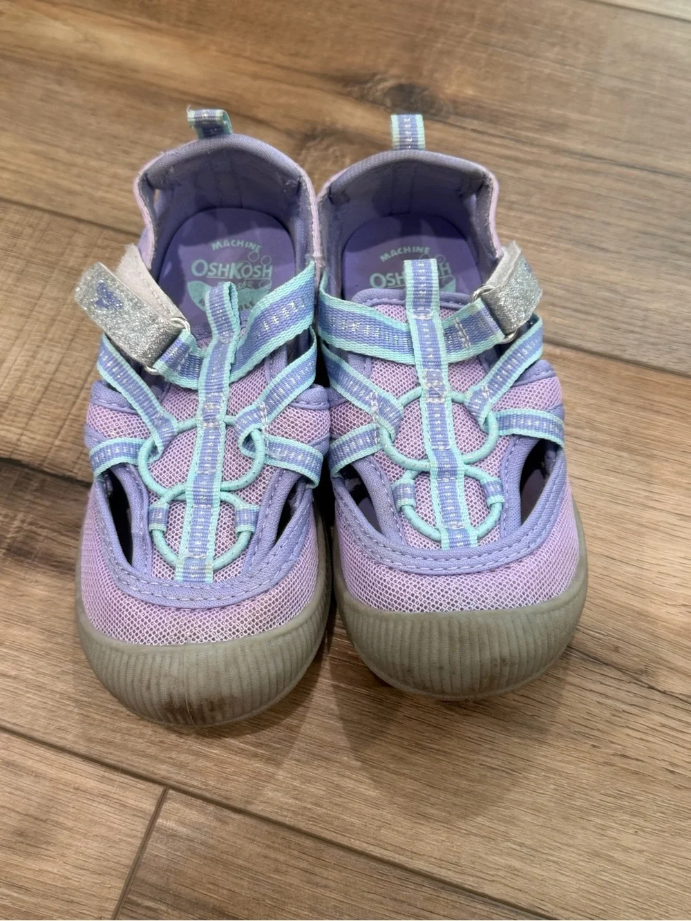 Kids' Lavender Active Sandal Sneakers with Mint Trim